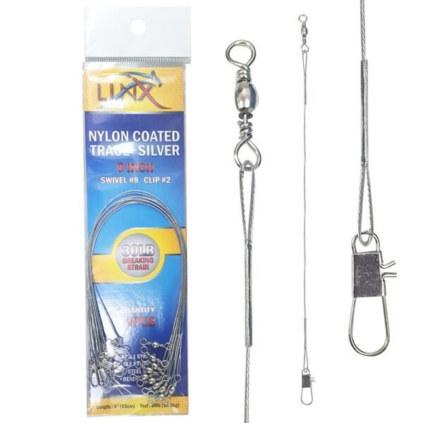 710087 wire leader n coated 9 30lb 10p p silv