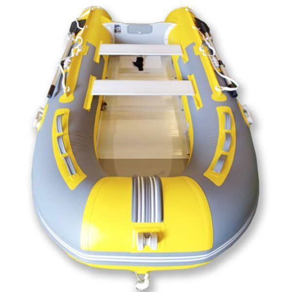 infltable boat yellow