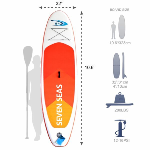 Seven Seas 2024 Red Sunshine Stand Up Paddle Board 10ft 11.6ft 12.6ft 14ft 03